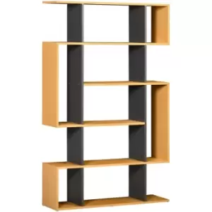 Homcom - 5-Tier Bookshelf Freestanding Decorative Storage Shelves for Home Natural
