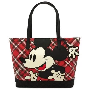 Loungefly Disney Mickey Mouse Twill Tote With Puffy Nylon Trim