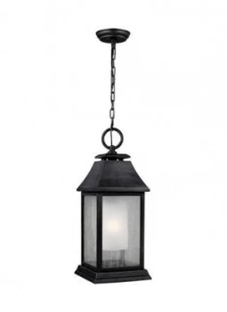 1 Light Large Outdoor Ceiling Pendant Lantern Weathered Zinc IP44, E27