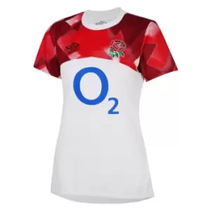 Umbro England Rugby Warm Up Shirt 2022 2023 Womens - White