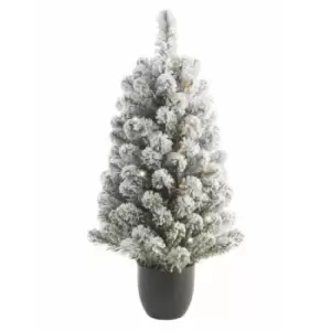 Kaemingk Snowy Imperial Christmas Tree (90cm) (White)