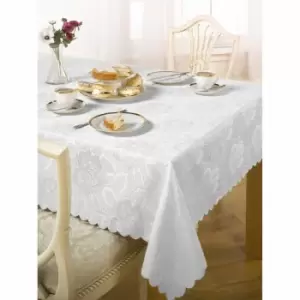 Green & Sons Table Cloth Damask Rose 60 X 84" White