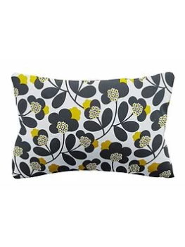 Orla Kiely Japonica Flower 100% Cotton 200 Thread Count Pillowcase Pair - Graphite/Yellow