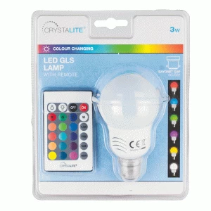 Status Crystalite Colour-Changing LED GLS 3W BC Bulb Kit