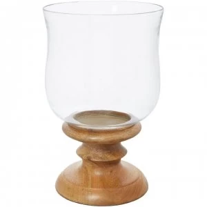 Linea Wooden Votive Candle Holder Small - Clear