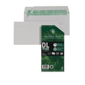 Basildon Bond DL 120gsm Peel and Seal Recycled Plain Envelope White