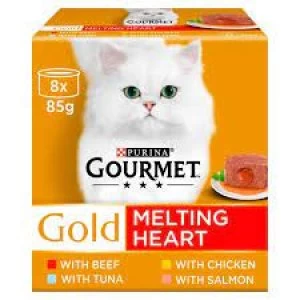 Gourmet Gold Cat Food Melting Heart Meat and Fish 8 x 85g