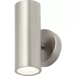 Zink Zinc Leto Integrated LED Stainless Steel Up & Down Light IP44 2 x 4W 560lm in Silver