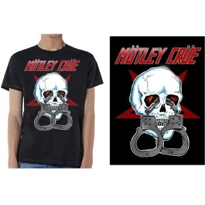 Motley Crue - Skull Cuffs 2 Mens Medium T-Shirt - Black