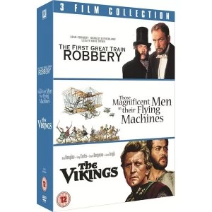 3 Film Collection: Vikings Great Train Robbery Magnificent Men In Their Flying Machines DVD
