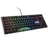 Ducky One3 Classic Black and White TKL Gaming Keyboard, RGB LED - MX-Speed-Silver US Layout