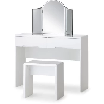 Dressing Table With 2 Drawers High Gloss White - Naomi