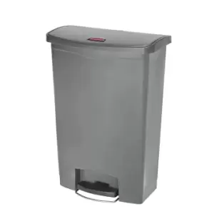 Rubbermaid SLIM JIM waste collector with pedal, capacity 90 l, WxHxD 353 x 826 x 570 mm, mobile, grey