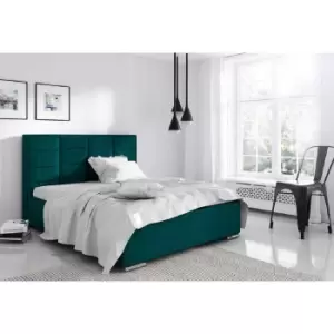 Bulia Bed Double Plush Velvet Green