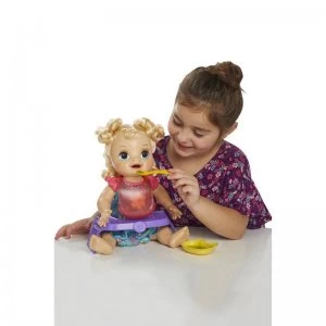 Baby Alive Happy Hungry Baby Blonde Curly Hair Doll