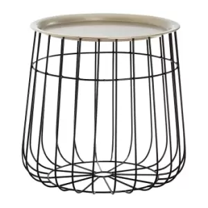 Black Wire and Silver Side Table