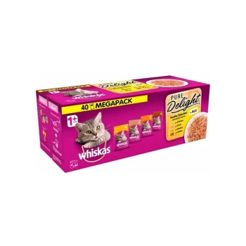 Whiskas - 1+ Cat Pouch Pure Delight Poultry Jelly 40 x 85g - 262126