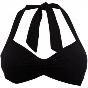 Seafolly DD cup halter bikini top - Black