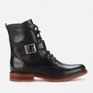 Barbour Womens Tasmin Leather Lace Up Boots - Black - UK 4