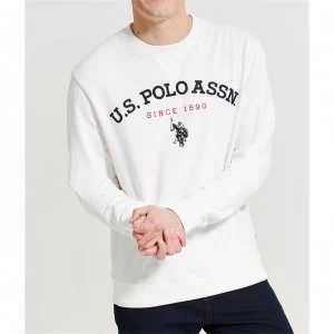 US Polo Assn Applique Crew Sweatshirt - White