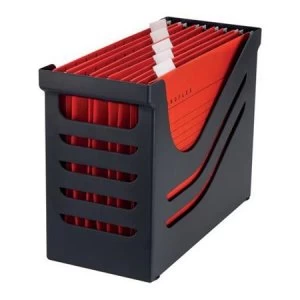 Jalema Resolution A4 File Box Black with 5 x Suspension Files Red