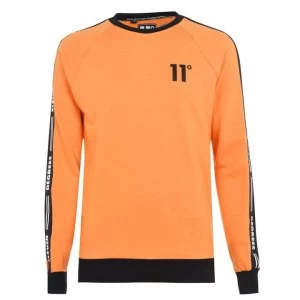 11 Degrees Taped Ringer Sweatshirt - Blaze Orange