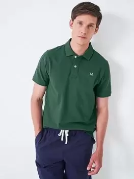 Crew Clothing Classic Pique Polo Shirt, Green, Size S, Men