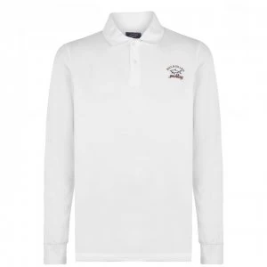 Paul And Shark Crew Basic Long Sleeve Polo Shirt - White 010