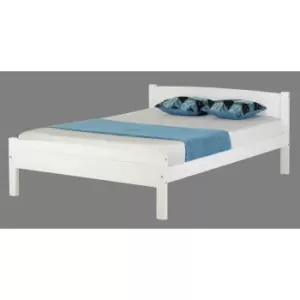 Amber Solid Wood 4ft6 Single Bed Frame In White - Seconique