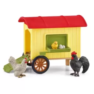 Schleich Farm World Mobile Chicken Coop Toy Playset, 3 to 8 Years,...