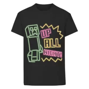 Minecraft Boys Up All Night T-Shirt (9-10 Years) (Black)
