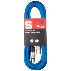 Stagg High Quality Microphone Cable XLR-XLR Plug (6m-Blue)
