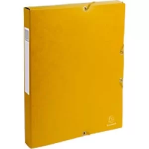Exacompta Elasticated Box File 25mm, A4, Yellow, Pack of 8