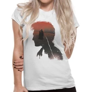 Harry Potter - Battle Silhouette Womens X-Large T-Shirt - White