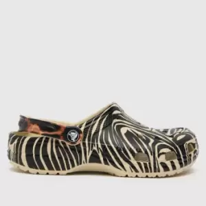 Crocs Black & White Zebra Remix Clog Sandals