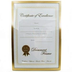 A4 - Impressions Gold Metal Frame with Glass - Certificate