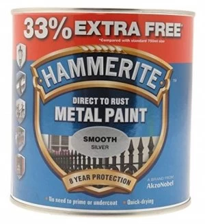 Hammerite Smooth 750ML+33% - Silver