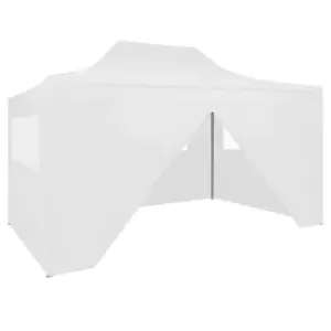 Vidaxl Foldable Party Tent With 4 Sidewalls 3X4.5 M White