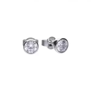 Diamonfire Silver White Zirconia Solitaire Earrings E5618