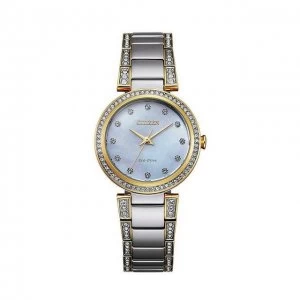 Citizen Pearl And Silver Silhouette Crystal' Eco-Drive Fashion Watch - Em0844-58D - multicoloured