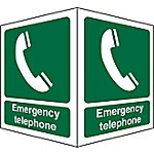 First Aid Sign Telephone Plastic 20 x 15 cm