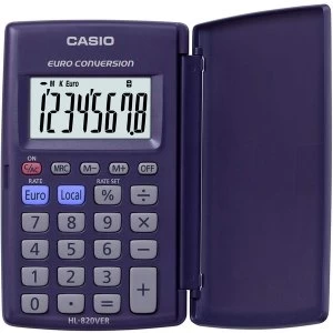 Casio HL820VER Pocket Calculator with Euro Conversion