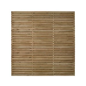 Contemporary Double slatted Fence panel (W)1.8m (H)1.8m Pack of 4