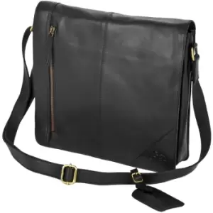 Wide Messenger Bag (One size) (Black) - Eastern Counties Leather