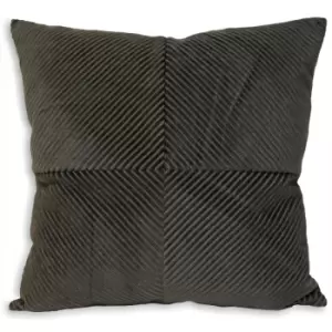 Riva Home - Infinity Diamond Ribbed Cushion Charcoal - Charcoal