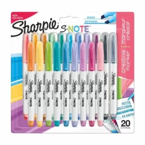 Sharpie S Note Pack of 20 Assorted