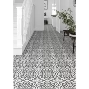Black Patterned Floor Tile 33 x 33cm - Mayfair