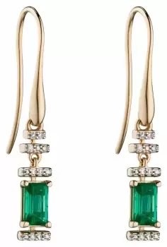 Elements Gold GE2304G 9k Yellow Gold Emerald and Diamond Jewellery