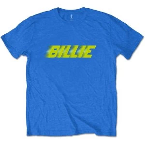 Billie Eilish - Racer Logo Unisex Small T-Shirt - Blue