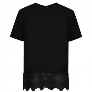 French Connection Lace T Shirt - Black